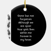 Memorial Keepsake Feather Tribal Boho  セラミックオーナメント (裏面)