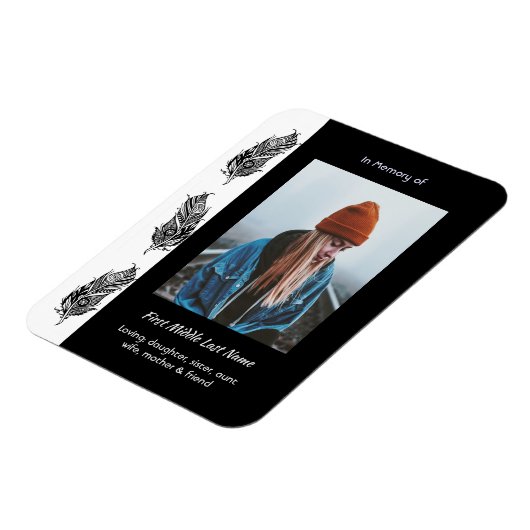 Memorial Keepsake Feather Tribal Boho  マグネット (左側)