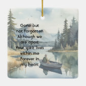 Memorial Keepsake Fishing Lake in Boat セラミックオーナメント (裏面)