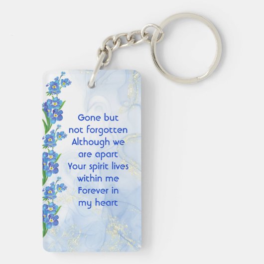  Memorial Keepsake Forget me Not" Flowers キーホルダー (裏面)