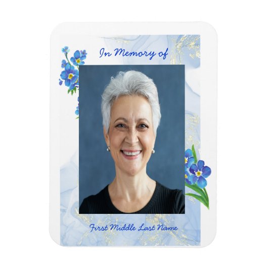  Memorial Keepsake Forget me Not" Flowers マグネット (縦)