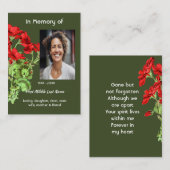 Memorial Keepsake Geranium Flower 名刺 (正面/裏面)