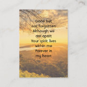 Memorial Keepsake Golden Sunrise  名刺 (裏面)