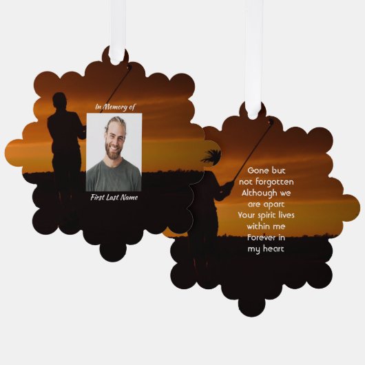 Memorial Keepsake Golfer Golfing Golf オーナメントカード (正面/裏面)