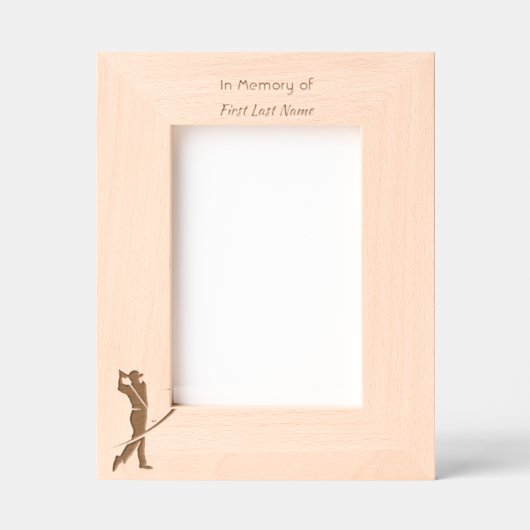 Memorial Keepsake Golfer Golfing Golf レーザー彫刻フレーム (正面)