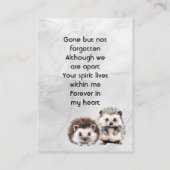 Memorial Keepsake Hedgehog Children   名刺 (裏面)