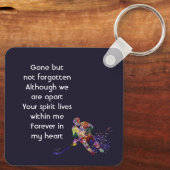 Memorial Keepsake Hockey Player Sport キーホルダー (裏面)