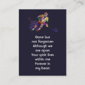 Memorial Keepsake Hockey Player Sport 名刺 (裏面)