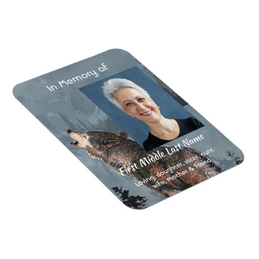 Memorial Keepsake Howling Wolf Art マグネット (右側)