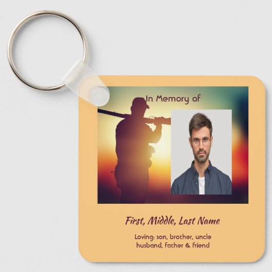 Memorial Keepsake Hunter Hunting Stag Deer キーホルダー (正面)