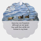 Memorial Keepsake Lake Ducks Birds オーナメントカード (裏面)