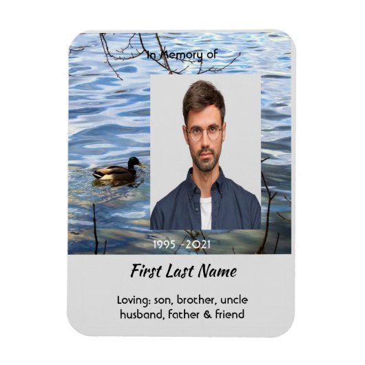 Memorial Keepsake Lake Ducks Birds マグネット (縦)