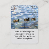 Memorial Keepsake Lake Ducks Birds 名刺 (裏面)