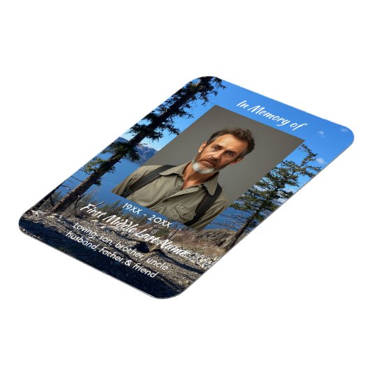 Memorial Keepsake  Lake Forest Trees マグネット (左側)