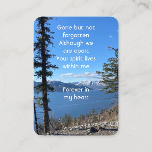 Memorial Keepsake Lake  Forest Trees 名刺 (裏面)