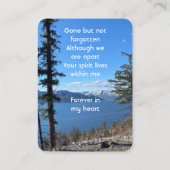 Memorial Keepsake Lake Forest Trees 名刺 (裏面)