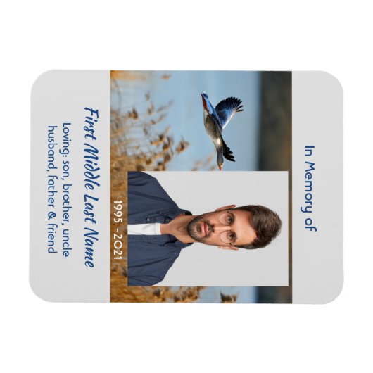 Memorial Keepsake Lake Geese Birds マグネット (横)