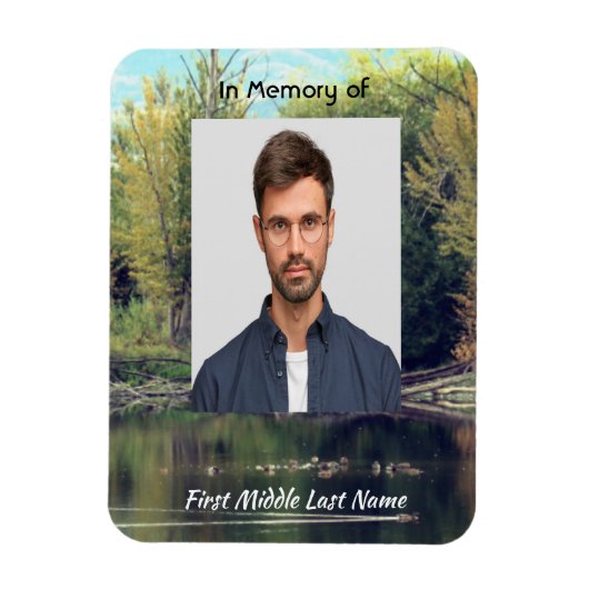 Memorial Keepsake Lake Pond Park Ducks  マグネット (縦)