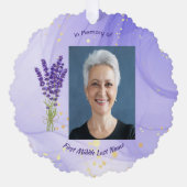 Memorial Keepsake Lavender Garden Flower オーナメントカード (正面)