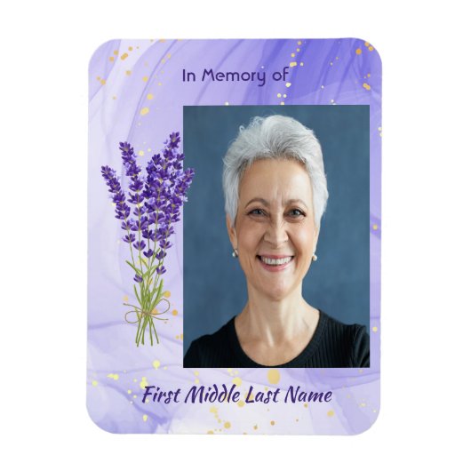 Memorial Keepsake Lavender Garden Flower マグネット (縦)