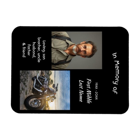 Memorial Keepsake Motorcycle Chopper マグネット (横)