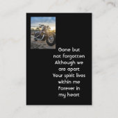 Memorial Keepsake Motorcycle Chopper 名刺 (裏面)