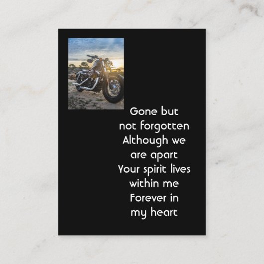 Memorial Keepsake Motorcycle Chopper 名刺 (裏面)