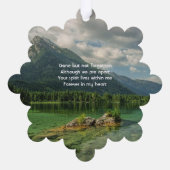 Memorial Keepsake Mountain Lake Landscape  オーナメントカード (裏面)