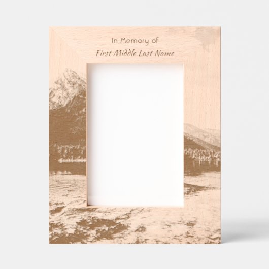 Memorial Keepsake Mountain Lake Landscape  レーザー彫刻フレーム (正面)