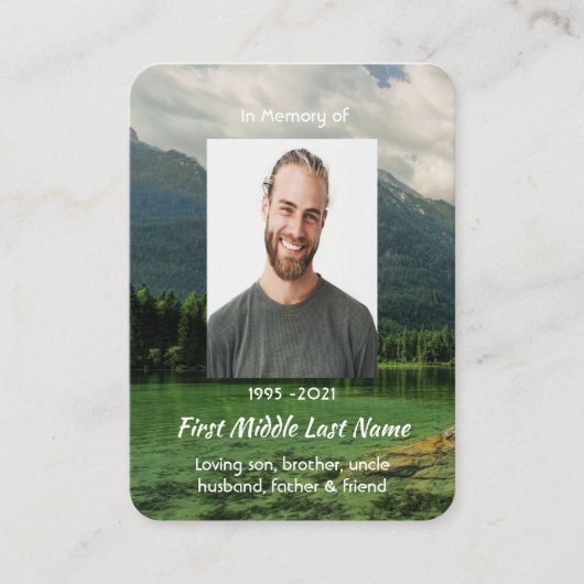 Memorial Keepsake Mountain Lake Landscape  名刺 (正面)