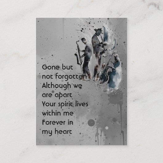  Memorial Keepsake Music Jazz Band 名刺 (裏面)