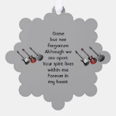 Memorial Keepsake Musician Guitar Music オーナメントカード (裏面)