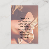 Memorial Keepsake Musician Piano Guitar  名刺 (裏面)