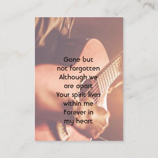 Memorial Keepsake Musician Piano Guitar 名刺 (裏面)