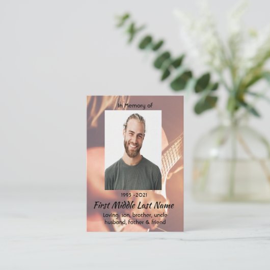 Memorial Keepsake Musician Piano Guitar 名刺 (スタンド正面)