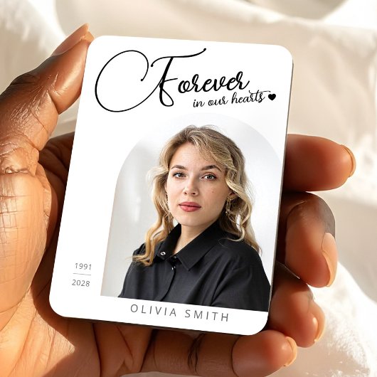 Memorial Keepsake Photo Elegant Minimalist Funeral マグネット