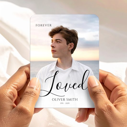 Memorial Keepsake Photo Minimalist Forever Loved マグネット