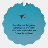  Memorial Keepsake Pilot Airplane Flying オーナメントカード (裏面)