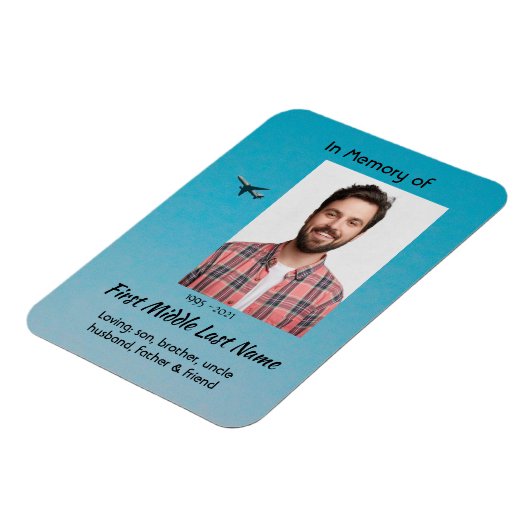  Memorial Keepsake Pilot Airplane Flying マグネット (左側)