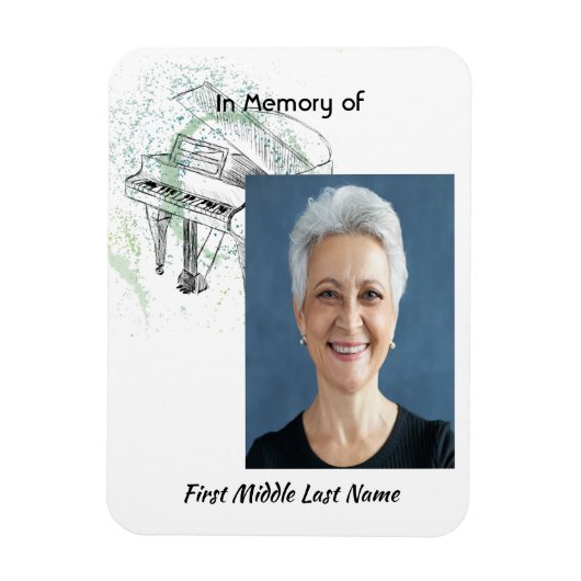 Memorial Keepsake  Prayer Piano Musician マグネット (縦)