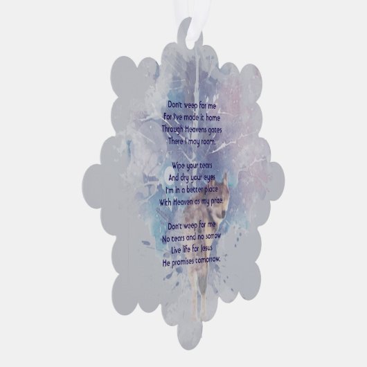 Memorial Keepsake  Remembrance Wolf オーナメントカード (右)