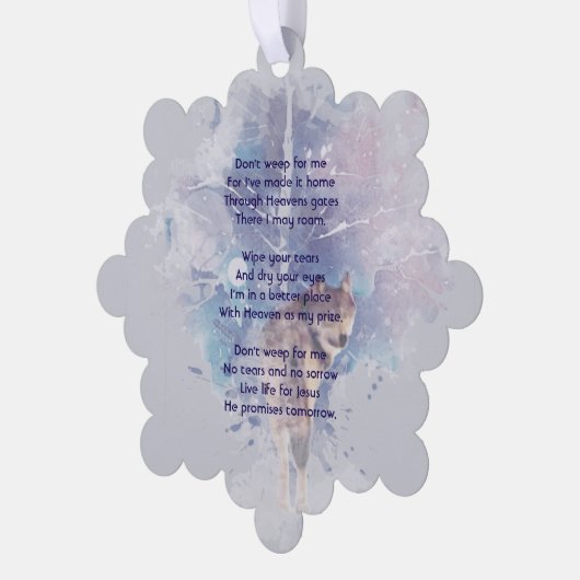 Memorial Keepsake  Remembrance Wolf オーナメントカード (左)