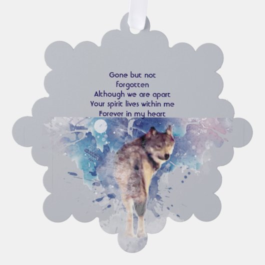Memorial Keepsake  Remembrance Wolf オーナメントカード (正面)