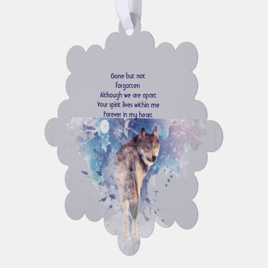 Memorial Keepsake  Remembrance Wolf オーナメントカード (左)