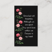 Memorial Keepsake  Roses Garden Flowers 名刺 (裏面)