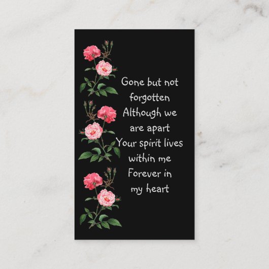 Memorial Keepsake  Roses Garden Flowers 名刺 (裏面)
