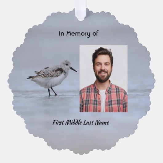  Memorial Keepsake Sandpiper Shore Bird  オーナメントカード (正面)