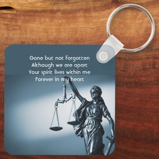 Memorial Keepsake Scales Justice Law キーホルダー (裏面)