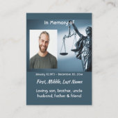 Memorial Keepsake Scales of Justice Law 名刺 (正面)