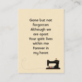 Memorial Keepsake Seamstress  名刺 (裏面)